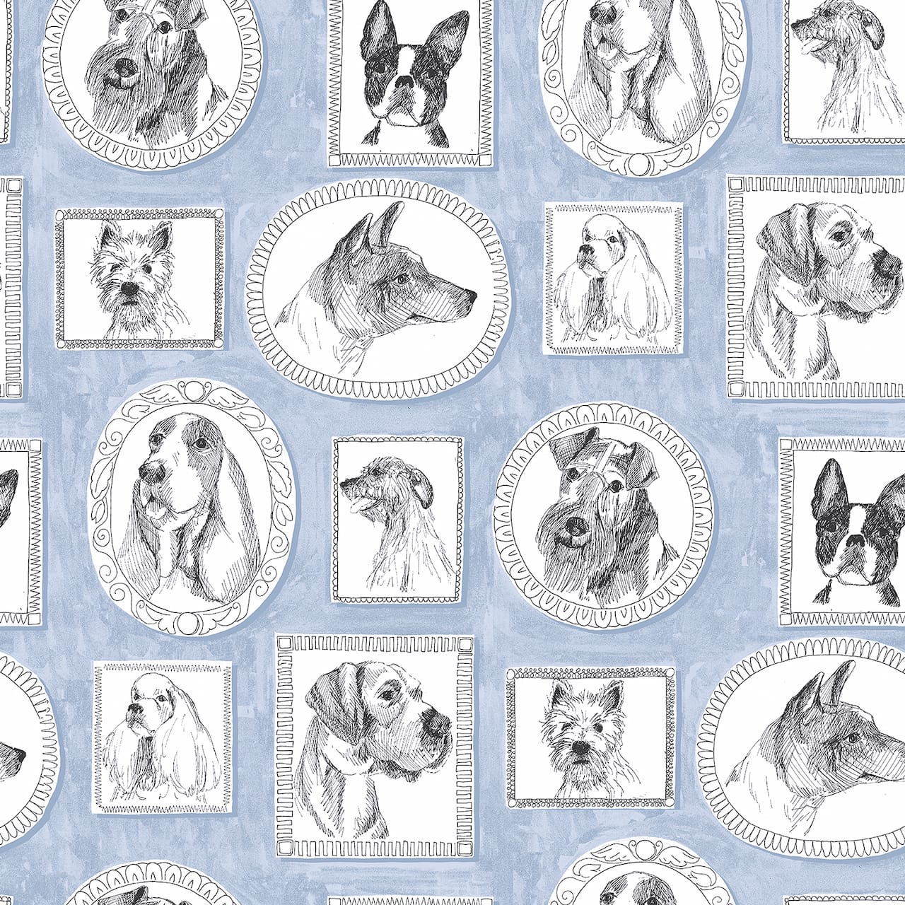 Surface Style Pup Portraits Peel & Stick Wallpaper